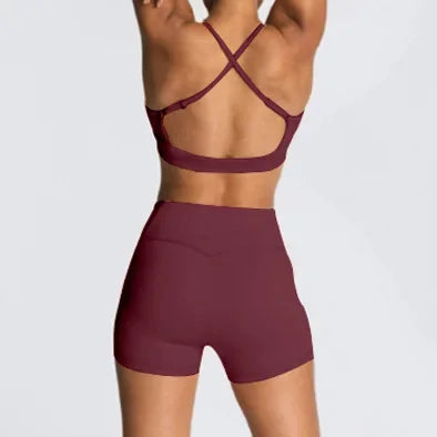 2 Piece Gym Set- Seamless Sports Bra+Shorts