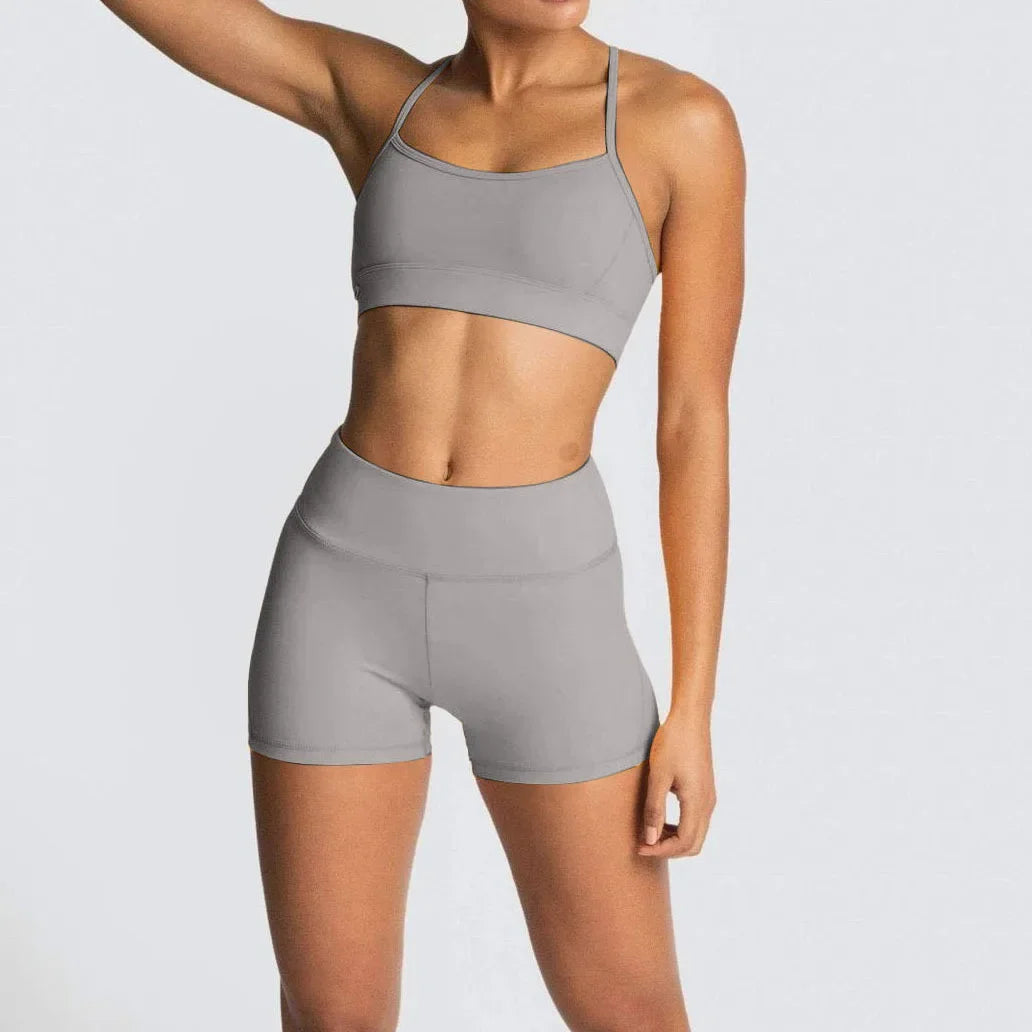 2 Piece Gym Set- Seamless Sports Bra+Shorts